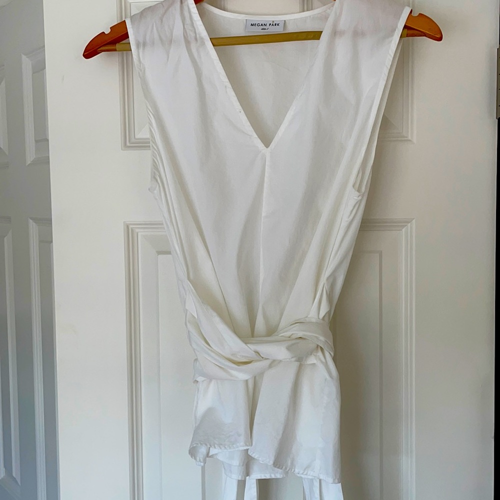 White cotton wrap shirt